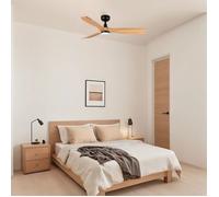 ROWIND Ventilateur de Plafond Noir/Pin avec Lumière Ø120 cm