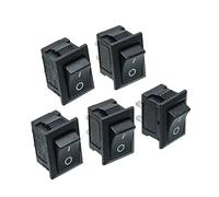 RoXane 5Pcs Bouton Poussoir Noir Mini Switch 6A-10A 110V 250V Kcd1-101 2Pin Snap-In On/Off Interrupteur À Bascule 21Mm X 15M