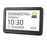 Roxicosly Calendrier numérique, réveil électronique avec jour et date, horloge numérique avec 20 rappels personnalisés, 20 réveils, 12 thèmes, variateur à 10 niveaux, 17,8 cm