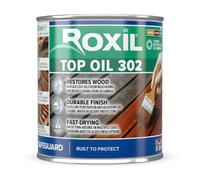 Roxil Huile Haute Protection 302 (500ml, Incolore) Pour Bois Extérieur, Meubles de Jardin, Abris, Terrasses... Protection Hydrofuge Anti-Taches et Finition Mate Naturelle