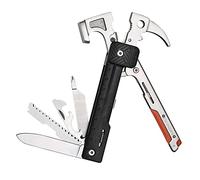 ROXON 16 en 1 outils marteau multitool avec pierre à feu | cutter remplaçable, meilleurs accessoires de camping avec pince, couteau, décapsuleur, scie, règle pour homme