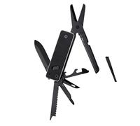 ROXON Couteau de poche multifonction KS2E EDGE (Noir/Blanc) | avec grands ciseaux Manche en G10 et clip de poche, 13 en 1; idéal pour le camping, la randonnée, les urgences