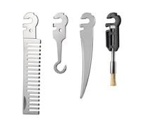 Roxon FT08 avec votre propre multi-outil FLEX Accessoires d'outils (4 pièces ensemble : peigne, ongle de marlin, mini brosse, crochet) pour l'extérieur et le camping