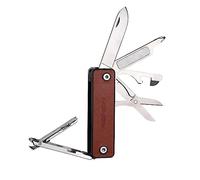 ROXON M4 10 en 1 coupe-ongles Portable multi outil avec cuir, outil utilitaire avec petit couteau verrouillable de sécurité, ciseaux, lime, ouvre-bouteille, tournevis