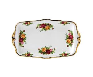 Royal Albert Plateau à Sandwich Old Country Roses - Service Vintage en Porcelaine Fine - Grande Taille - Motif Floral - 30 cm