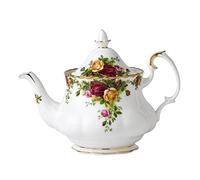 Royal Albert - Théière Old Country Roses Cadeau - Service Vintage pour 4 Tasses avec théière en Porcelaine d'os de Taille Moyenne - Motif Floral 0,8 l