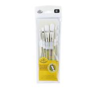 Royal and Langnickel Lot de 5 pinceaux Taklon Blanc