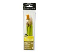 Royal and Langnickel Zip N' Close Lot de 5 pinceaux Ronds en taklon doré 1, 3, 5, Ombre 2, Plat 1,6 cm