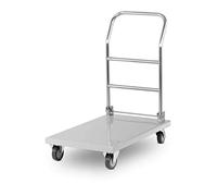 Royal Catering Chariot à Plateaux, 82x52x94 cm, Charge 330 kg, INOX | Chariot de Transport, Hauteur Plié 26 cm, Épaisseur de la Poignée 25 mm