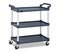 Royal Catering Chariot De Service, Capacité 150 kg, Plateaux 84,5 x 49 cm | Desserte Débarrassage Restaurant Cantine Vaisselle, Espacement 32 cm, Roulettes Pivotantes, 2 Freins