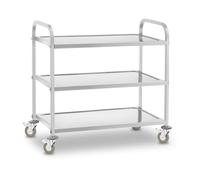 Royal Catering Chariot de Service Desserte Cuisine à roulettes 3 Plateaux RCSW 3 (101x55x96,5cm, capacité de Charge 480 kg, épaisseur des étagères 3cm)