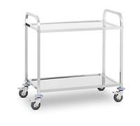 Chariot en acier inoxydable à 2 étagères