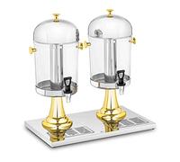 Royal Catering Distributeur De Jus De Fruit Fruits Boisson Froide Fontaine À Cocktail Punch RCSD-2G (Volume 2 x 8 l, Récipients Ø 22 cm, Dispositif De Refroidissement Intégré, Plastique & Inox)