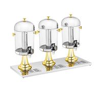 Royal Catering Distributeur De Jus De Fruit Fruits Boisson Froide Fontaine À Cocktail Punch RCSD-3G (Volume 3 x 8 l, Récipients Ø 22 cm, Dispositif De Refroidissement Intégré, Plastique & Inox)