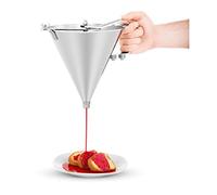 Royal Catering Entonnoir à Piston Distributeur de Pâte RCOF-2 (2 L, Acier inox, 3 Seringues de remplissage Ø 4/5/6 mm, Support incl.)