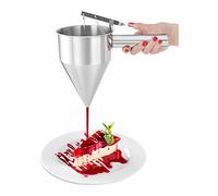Royal Catering Entonnoir à Piston RCFT-1.3 (inox, ouverture de 8 mm avec bouchon, capacité de 1,3L, 8 mm, incl. socle de maintien)