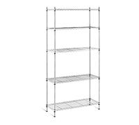 Royal Catering Étagère Métallique Modulable RCMR-1800P19C (35x90x180 cm, 5 Tablettes, Max 150 Kg, Résine D'Époxy, Gris)