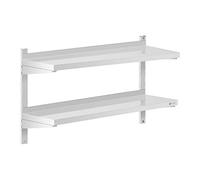 Royal Catering Étagère Murale Cuisine Tablette Flottante INOX 100 cm RCWR-1000.3 (100 x 30 cm, Pose Murale, Épaisseur 3,5 cm, Capacité 40 kg)