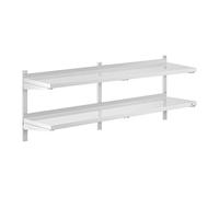 Royal Catering Étagère Murale Cuisine Tablette Flottante INOX 150 cm RCWR-1500.4 (150 x 40 cm, Pose Murale, Épaisseur 3,5 cm, Capacité 40 kg)