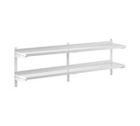 Royal Catering Étagère Murale Cuisine Tablette Flottante INOX 200 cm RCWR-2000.3 (200 x 30 cm, Pose Murale, Épaisseur 3,5 cm, Capacité 40 kg)