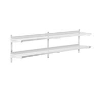 Royal Catering Étagère Murale Cuisine Tablette Flottante INOX 200 cm RCWR-2000.4 (200 x 40 cm, Pose Murale, Épaisseur 3,5 cm, Capacité 40 kg)