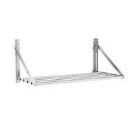 Royal Catering Étagère Murale Pliable Rabattable Pliante À Barres Barreaux RC-TFWH8045 (80 x 45 cm, Capacité De Charge 40 kg, Modèle À Barres De Suspension, Montage Mural, Acier Inoxydable)