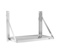 Royal Catering Étagère Murale Pliable Rabattable Pliante RC-BFWH6030 (60 x 30 cm, Capacité De Charge 40 kg, Épaisseur Tablette 30 mm, Montage Mural, Acier Inoxydable)