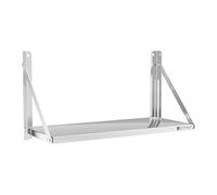 Royal Catering Étagère Murale Pliable Rabattable Pliante RC-BFWH8030 (80 x 30 cm, Capacité De Charge 40 kg, Épaisseur Tablette 30 mm, Montage Mural, Acier Inoxydable)