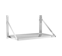 Royal Catering Étagère Murale Pliable Rabattable Pliante RC-BFWS8045 (80 x 45 cm, Capacité De Charge 40 kg, Épaisseur Tablette 30 mm, Montage Mural, Acier Inoxydable)