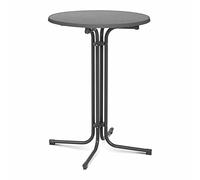 Royal Catering Mange-Debout Mange Debout Table Haute Bistrot Bistro Bar Ronde RC-BIS80FG (ø 80 cm, Hauteur de 110 cm, Pliante, Pieds Réglables, Acier Et Contreplaqué Revêtu De Plastique, Gris)