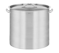 Royal Catering Marmite Traiteur en Acier avec couvercle 98 L, bord verseur, pour plaques à induction, gaz, électrique et autres, Casserole en inox pour Événement Commercial Restaurant, Hôtel