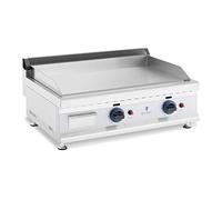 Royal Catering Plancha À Gaz Naturel En Inox Grill Professionnel 75 cm 2 Zones De Cuisson RC-GGF750 (Plaque 74,5 x 40 cm, 20 mbar, Gaz naturel, 50-300 °C, Lisse, Évacue La Graisse)