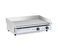 Royal Catering Plancha Électrique 2 Feux 73 x 40 cm, 2 x 2 200 W, 730 x 400 mm, Lisse Professionnelle en INOX pour Restaurant De Table Double Commerciale pour barbecue, snack-bar, Extérieur