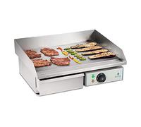 Royal Catering Plancha Electrique Lisse RCEG-55 (48x55x24cm, 3.000W, protection antiéclaboussures, dispositif d'écoulement)