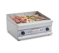 Royal Catering Plancha Electrique RCG 60 (longueur 60 cm, 2 x 3.200 W, lisse, protection antiéclaboussures, dispositif d'écoulement)