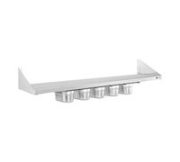 Royal Catering Range-épices Boîte à Condiments RCWR-5 GN1/9 (inox, 90x30cm, incl. 5 x récipients GN 1/9, matériel de fixation inclus)
