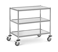 Royal Catering RC_SSTWH_01 Chariot de service en inox chariot de service restaurant (Capacité de charge : 60 kg, Espacement des plateaux : 265 mm, Taille des plateaux : 82 x 50 cm)