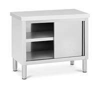 Royal Catering RCAT-100/50-WTP Meuble Bas en Inox Armoire de Travail 100 x 50 cm Capacité de 330 kg