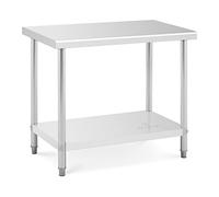 Royal Catering RCAT-100/60-NW Table de Travail INOX (100 x 60 cm, Capacité de Charge 250kg, Pieds réglables)