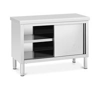 Royal Catering RCAT-120/50-WTP Meuble Bas En Inox Armoire De Travail 120 X 50 Cm Capacité De 390 Kg