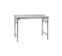 Royal Catering RCAT-120K Table de Travail Pliante en Acier Inoxydable (Capacité de Charge 210 kg, Surface de Travail 120 x 60 cm, Hauteur 90,50 cm, Réglable en Hauteur 10 mm)