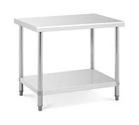 Royal Catering RCAT100 70NW Table de Travail Inox Table de Travail Inox Professionnel Meuble Barbecue BBQ Plancha PleinAir (100 x 70 cm Capacité de charge 250kg Pieds réglables Acier inoxydable)