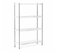 Royal Catering RCER-12040 Étagère en INOX À Poser De Cuisine Professionnelle 4 Niveaux (Dimensions : 120 x 40 x 180 cm, Nombre de tablettes : 4, Capacité de 200 kg)