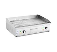 Royal Catering RCPG 51 Plancha Électrique Professionnelle À Poser Gril Avec Plaque 2 Feux Double Rainurée 700 x 400 mm 4 400 W