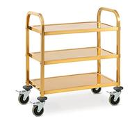 Royal Catering RCSW 2.1G Chariot De Service Desserte Débarrassage Restaurant Restauration Cantine Cuisine INOX Vaisselle (300 kg, Espacement des Plateaux : 220 mm, Plateaux mesurant 69 x 40 cm)