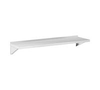 Royal Catering RCWR-150.1 Étagère murale Acier inoxydable 150 x 40 cm jusqu'à 80 kg Étagère murale industrielle Étagère murale bois