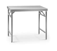 Royal Catering Table De Travail Pliante Pliable Professionnelle Établi Pliant Professionnel RCAT-100/60KE (Capacité De 200 kg, Surface De 60 x 100 cm, Pieds Réglables en Hauteur, INOX)