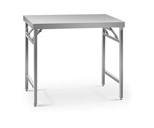 Royal Catering Table De Travail Pliante Pliable Professionnelle Établi Pliant Professionnel RCAT-100/60KE (Capacité De 200 kg, Surface De 60 x 100 cm, Pieds Réglables en Hauteur, INOX)