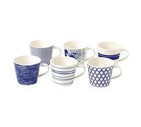 Royal Doulton Pacific 40034459 Petit Mug 280ml Mixte Lot de 6 Porcelaine Bleu, 6 pièces (Lot de 1)