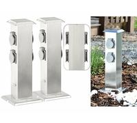 Royal Gardineer 2 colonnes multiprises d'extérieur 4 prises avec boîtier en acier inoxydable